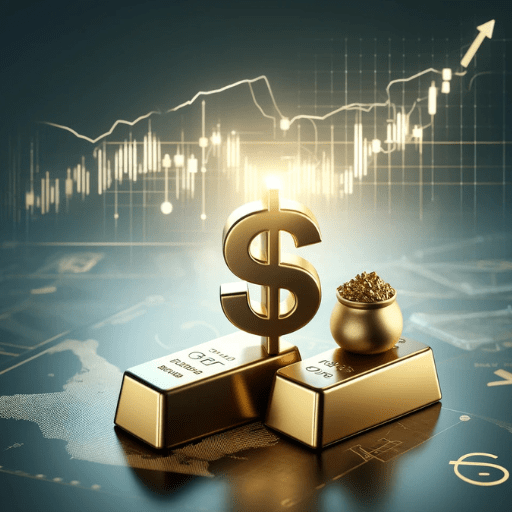 Polished, professional image titled 'Gold Mining ETFs: The Easy Way to Strike Gold,' featuring a gold bar with a stock market graph in the background, symbolizing the ease of investing in gold mining ETFs.